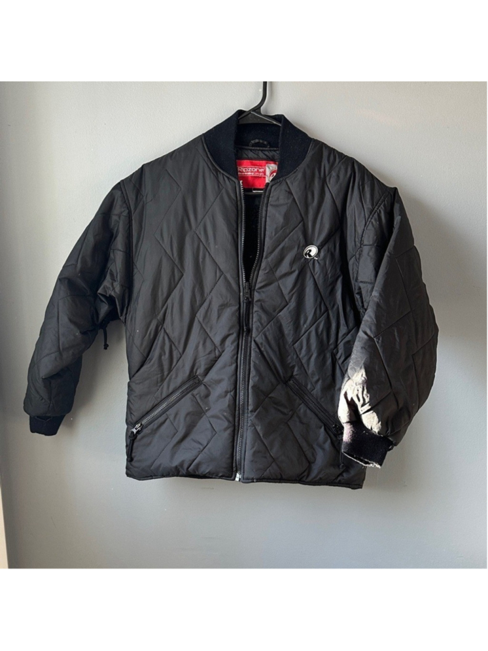 RipZone vintage snowboard Quilted puffer full zip Men's Jacket black size large